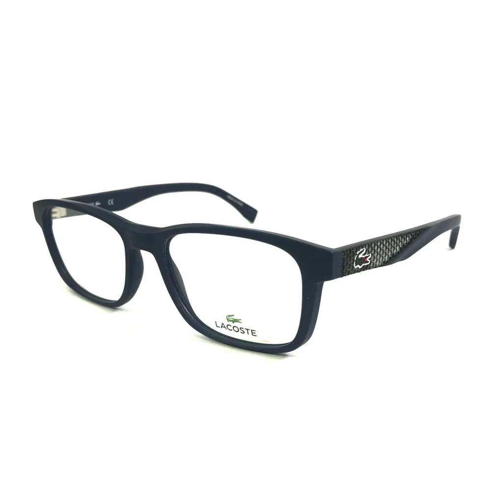 Lacoste Eyeglasses Frames L2842 424 Matte Navy Blue Rectangle Full Rim 55-17-150